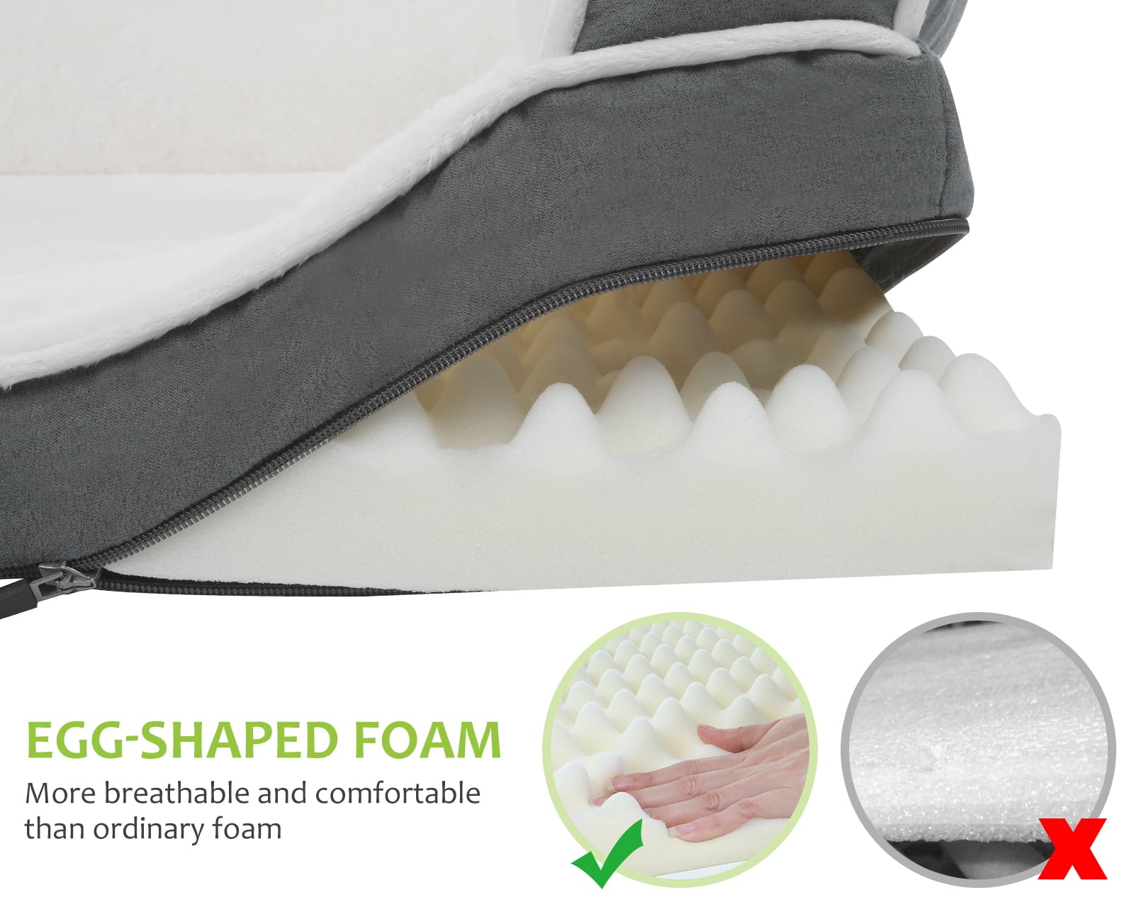 Pecute Dog Bed， Orthopedic Dog Bed， Large Pet Bed Couch Removable Cover