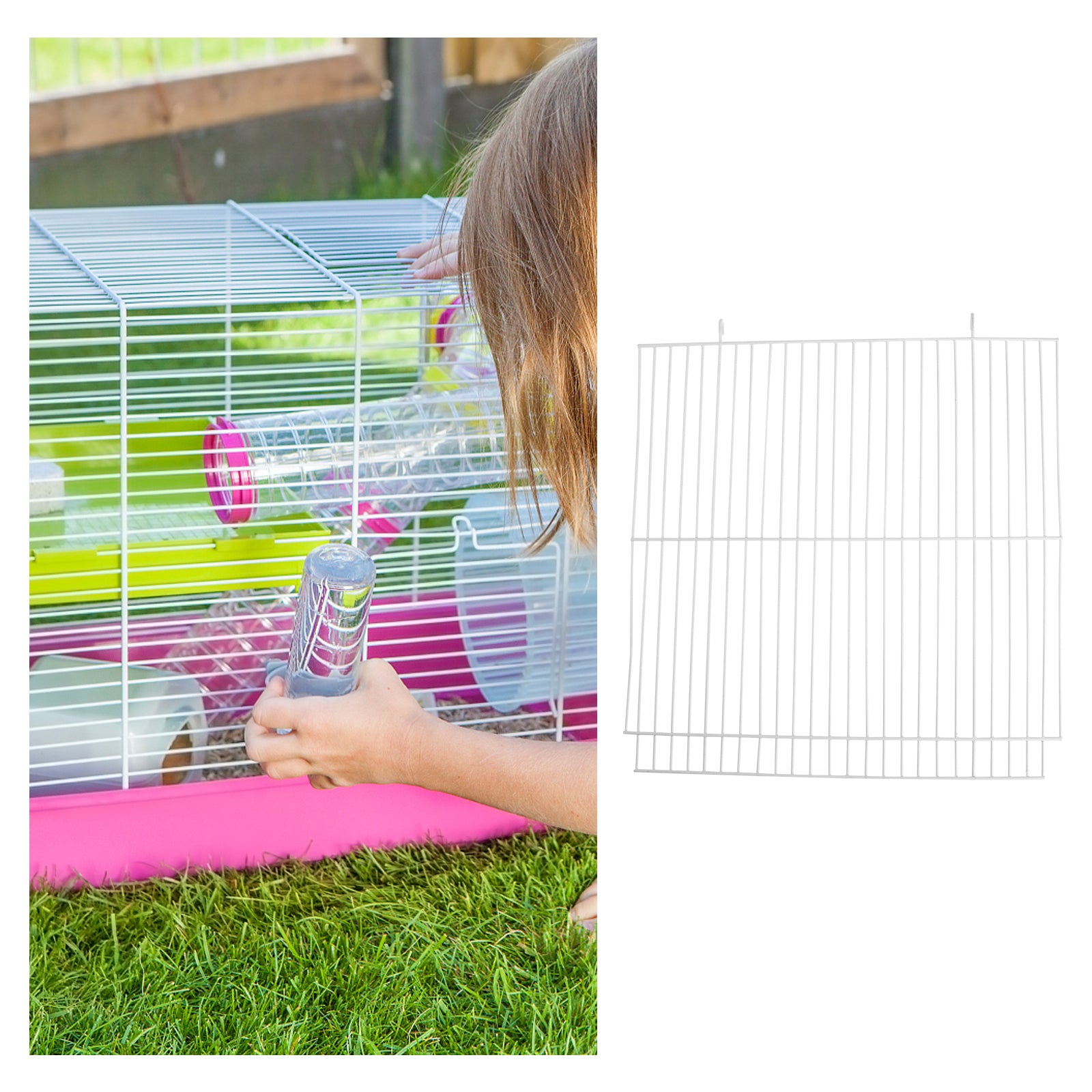 NUOLUX Baffle Cage Pet Playpen Hamster Panels Small Segregation Net Plate Iron Isolation Exercise Animal Door Board Mesh Metal