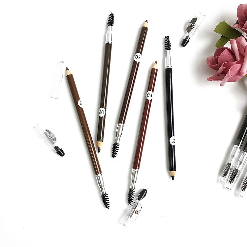 Private Label Cosmetics Makeup Double-end 5 Color Eyebrow Pencil with Sharpeners