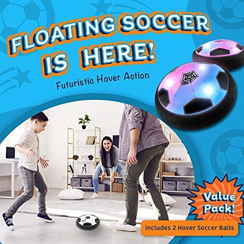 2 pieces Hover Ball for Boys and Girls - 2 LED Light Soccer Balls with Foam Bumpers