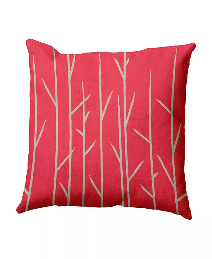 E by Design 16 Inch Coral Decorative Floral Throw Pillow