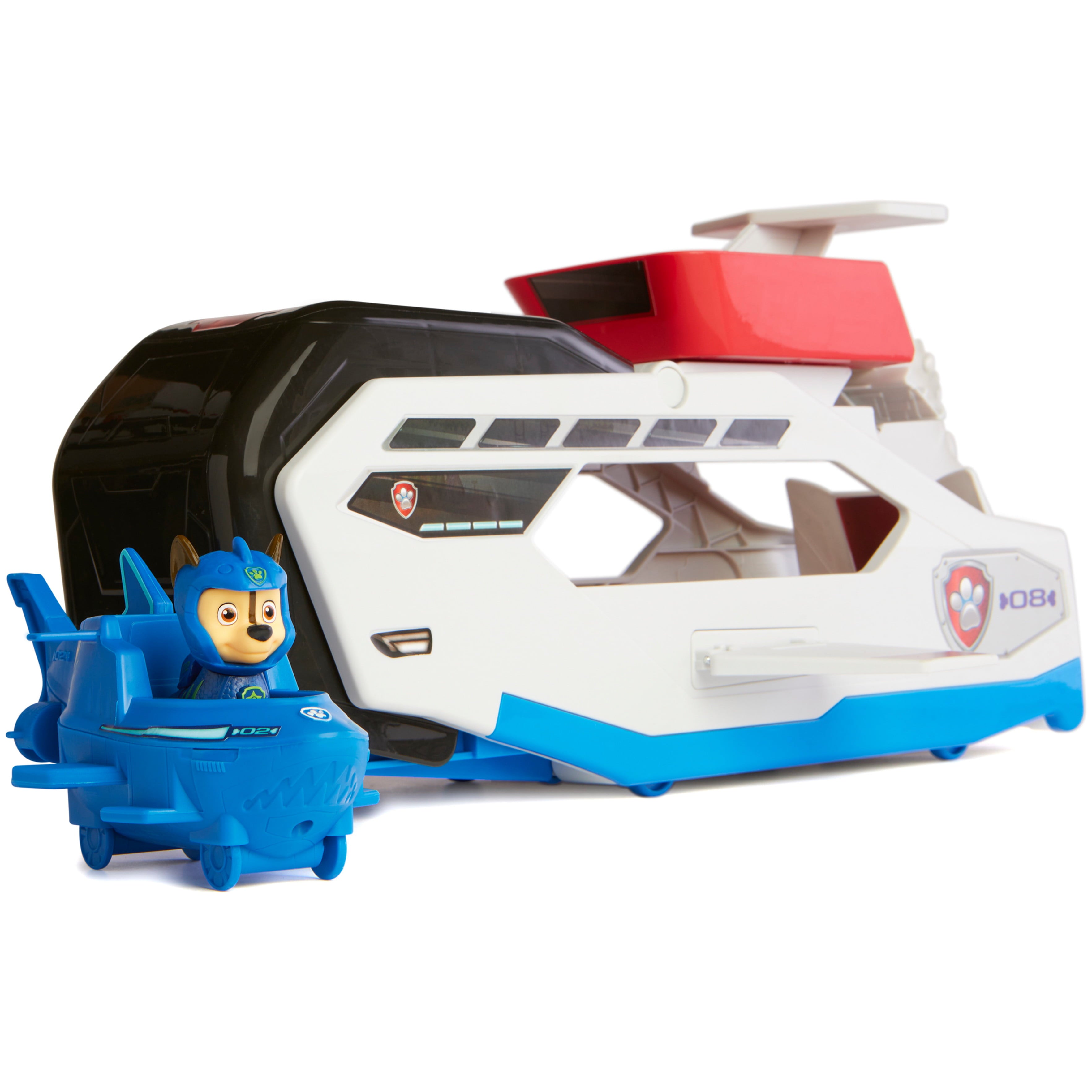 PAW Patrol Aqua Pups Whale Patroller Team Vehicle with Chase Figure and Vehicle Launcher