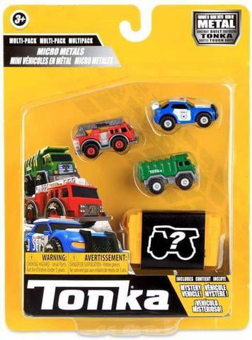 Tonka - Micro Metals Multipack - Police Cruiser， Fire Truck， Garbage Truck ， Dump Truck (Blind)