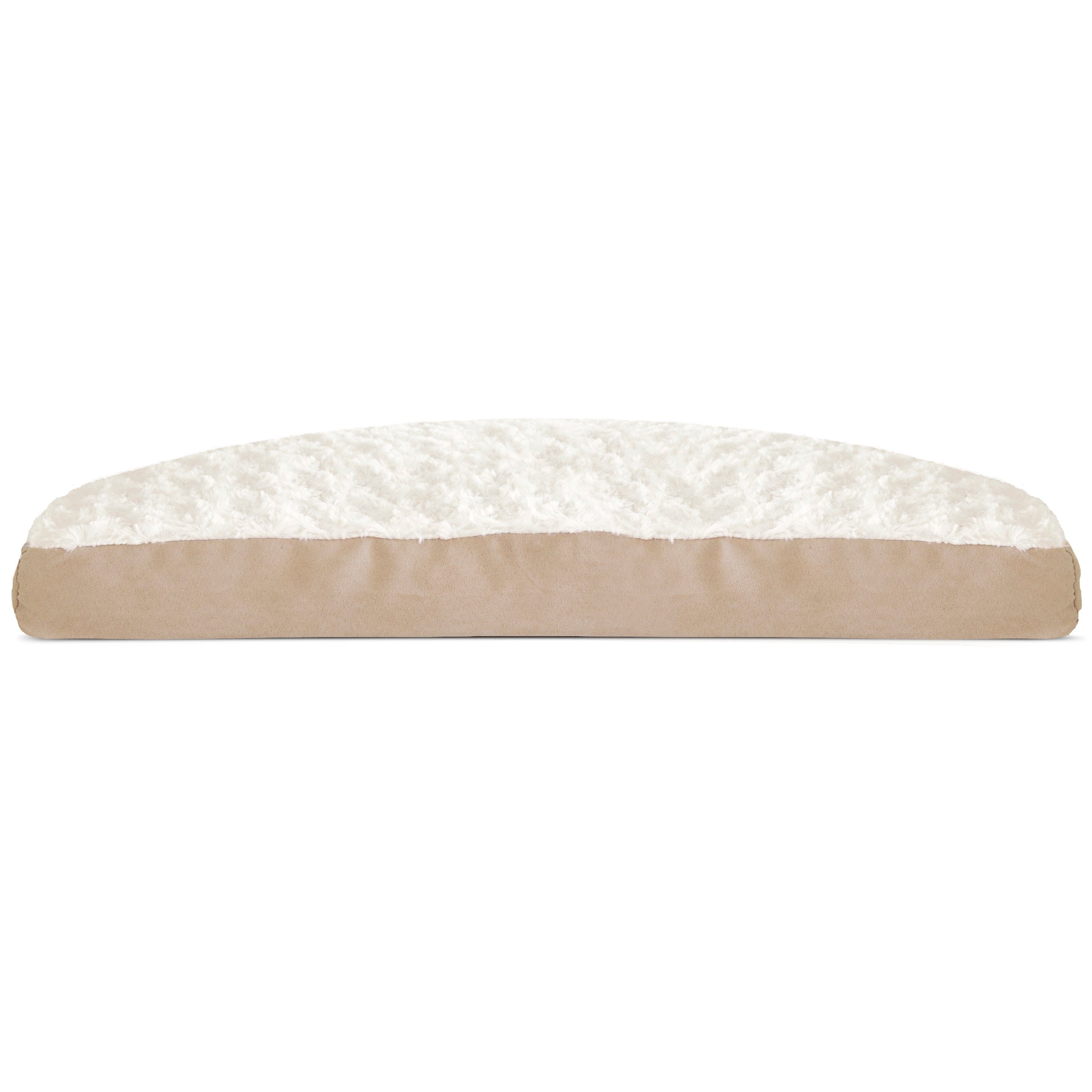 FurHaven | Deluxe Plush Pillow Pet Bed for Dogs and Cats， Cream， Extra Large