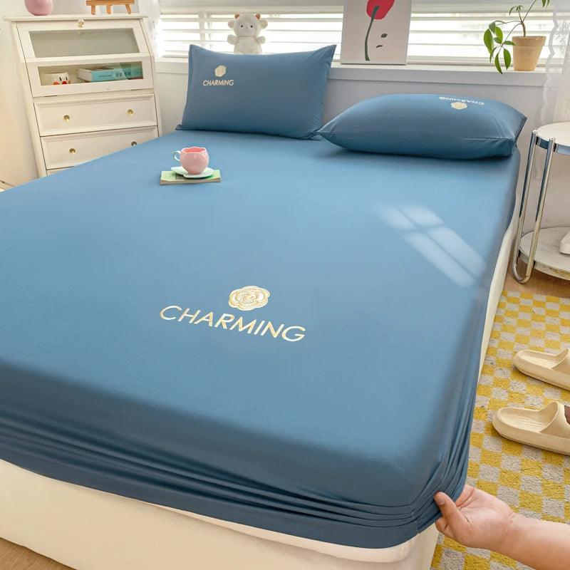 Jogo de Cama CharmeSoberano™ 600 Fios - Algodão Egípcio e Elegância Noturna!