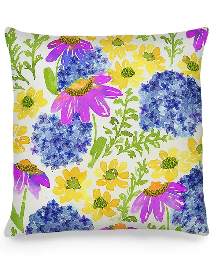 Mod Lifestyles Bohemian Floral Digital Print and Embroidery Decorative Pillow， 20