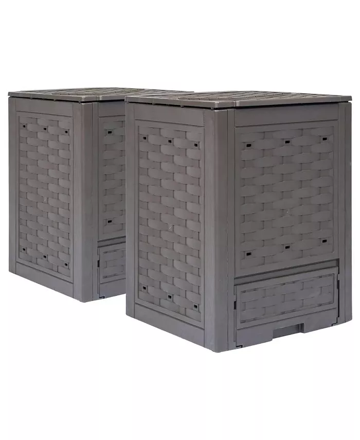 vidaXL Garden Composters 2 pcs Brown 23.6