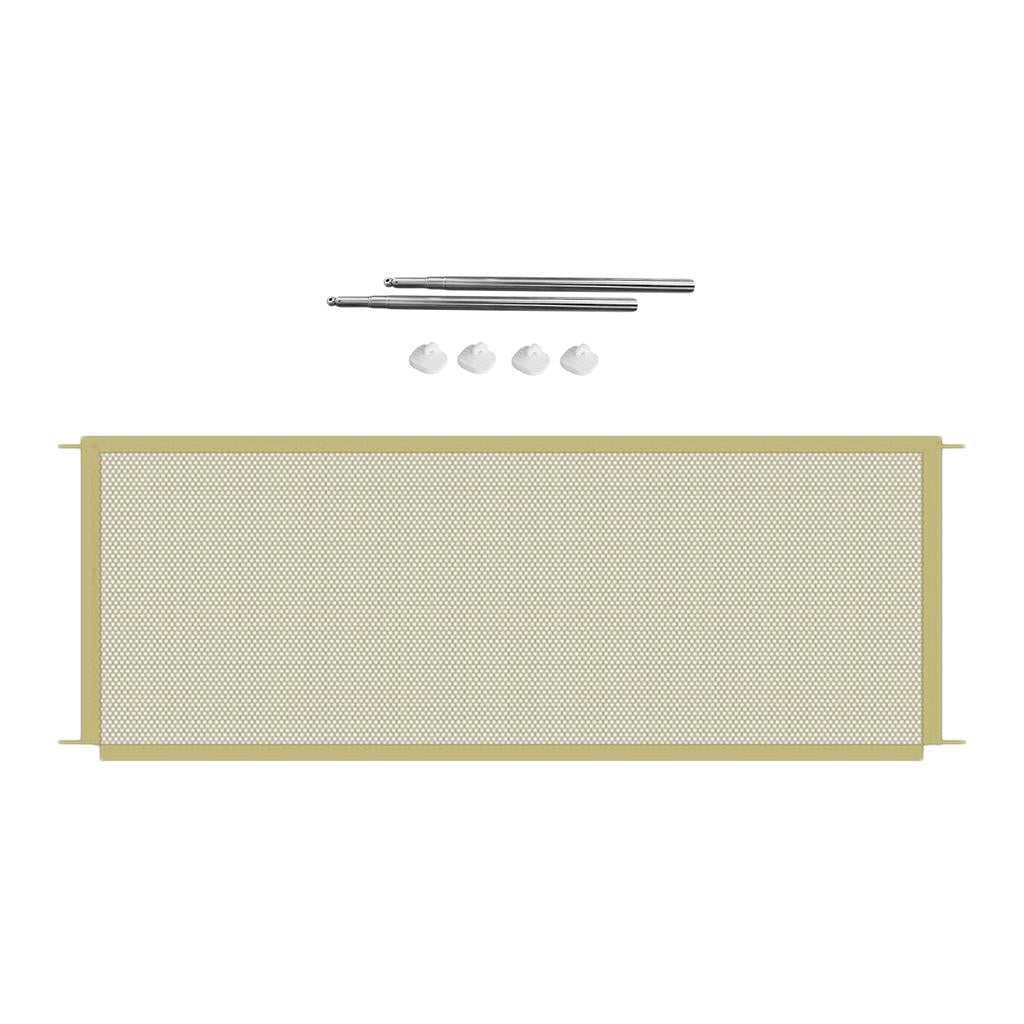 Folding Pet Extra Wide Dog Gate for The House， Doorway， Stairs， Freestanding Foldable Wire ， Set of Support Feet - Beige， 180x72cm