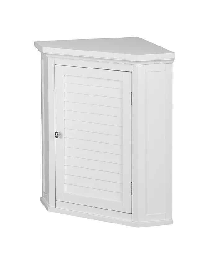 Elegant Home Fashions Slone Corner Wall Cabinet with 1 Shutter Door