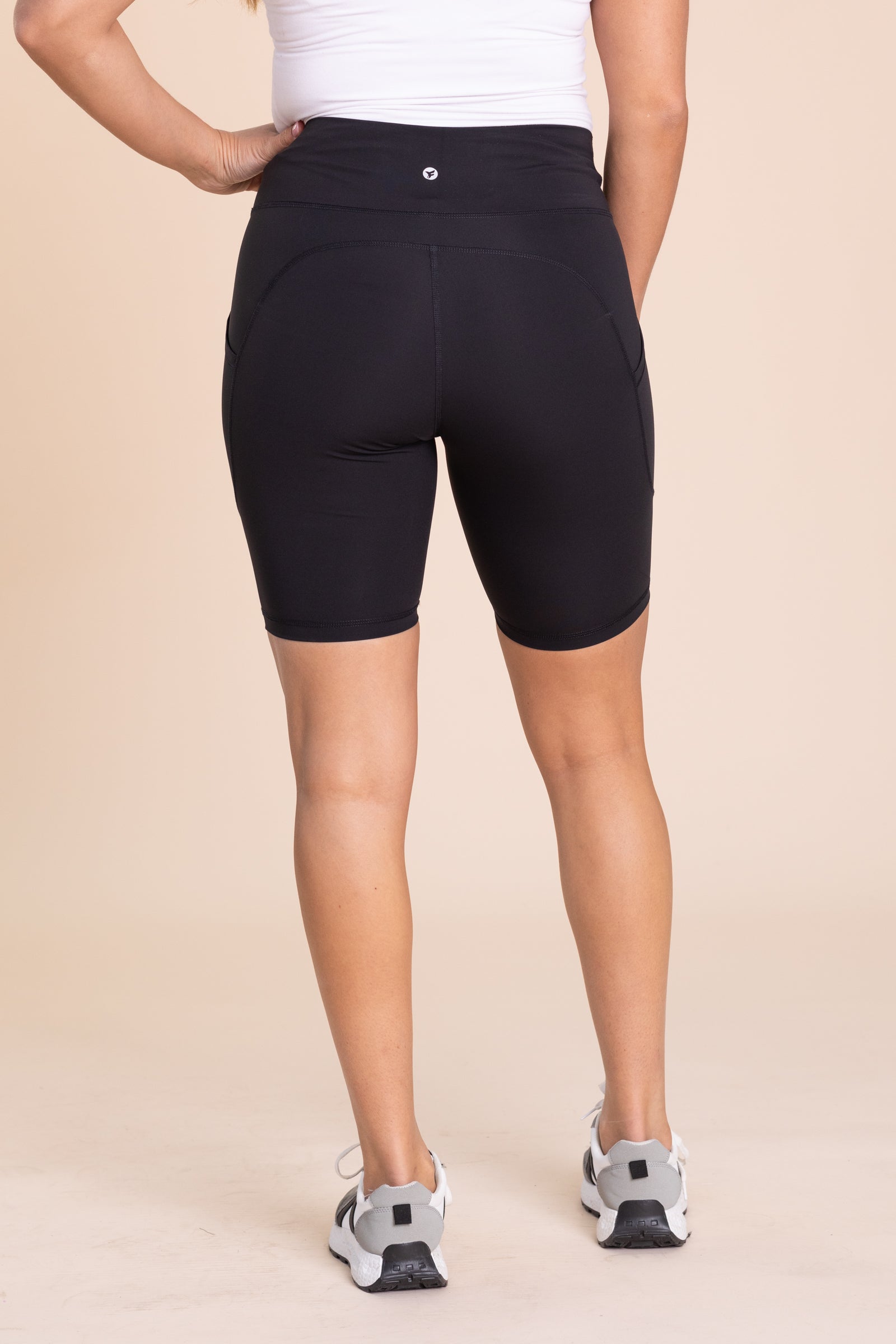 Solid Active Bike Shorts With Pockets