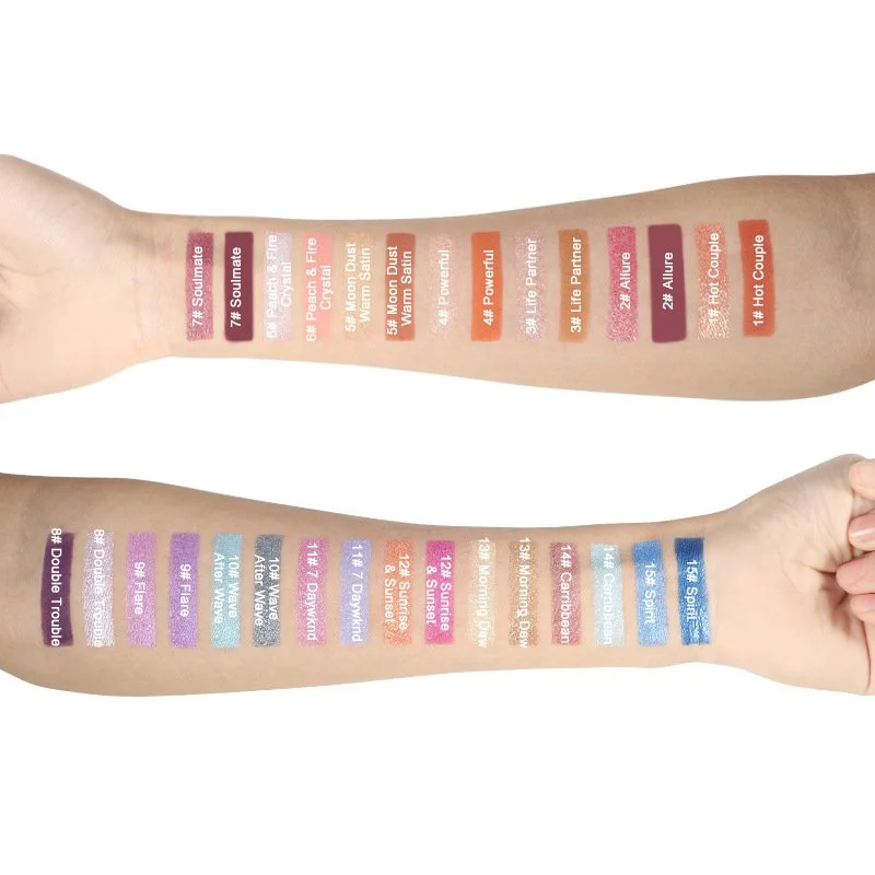 15 Shades Dual Color Matte Shimmer EyeShadow Makeup Pallete Private Label