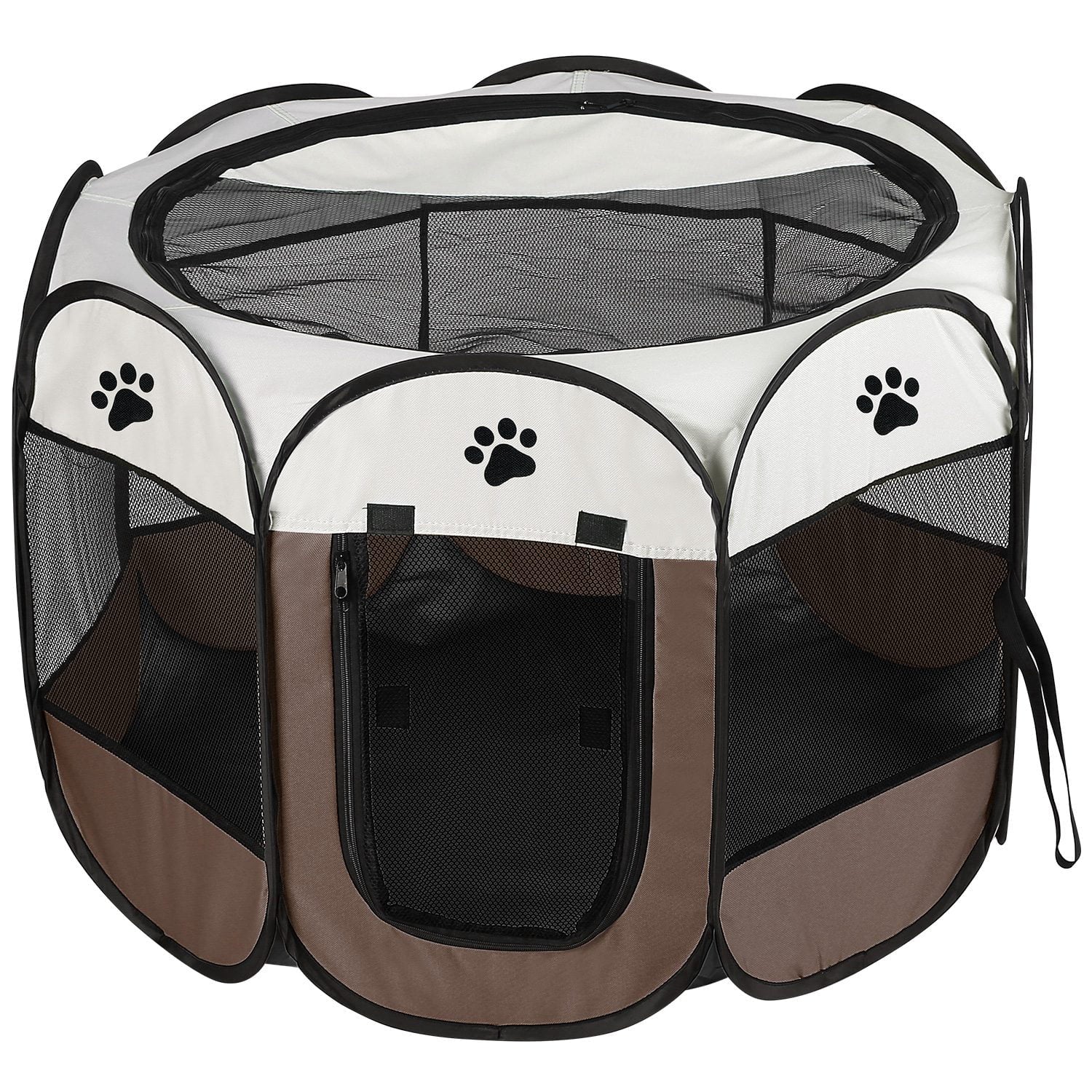 iMountek Portable Foldable Pet Playpen Exercise Pen Kennel Coffee L