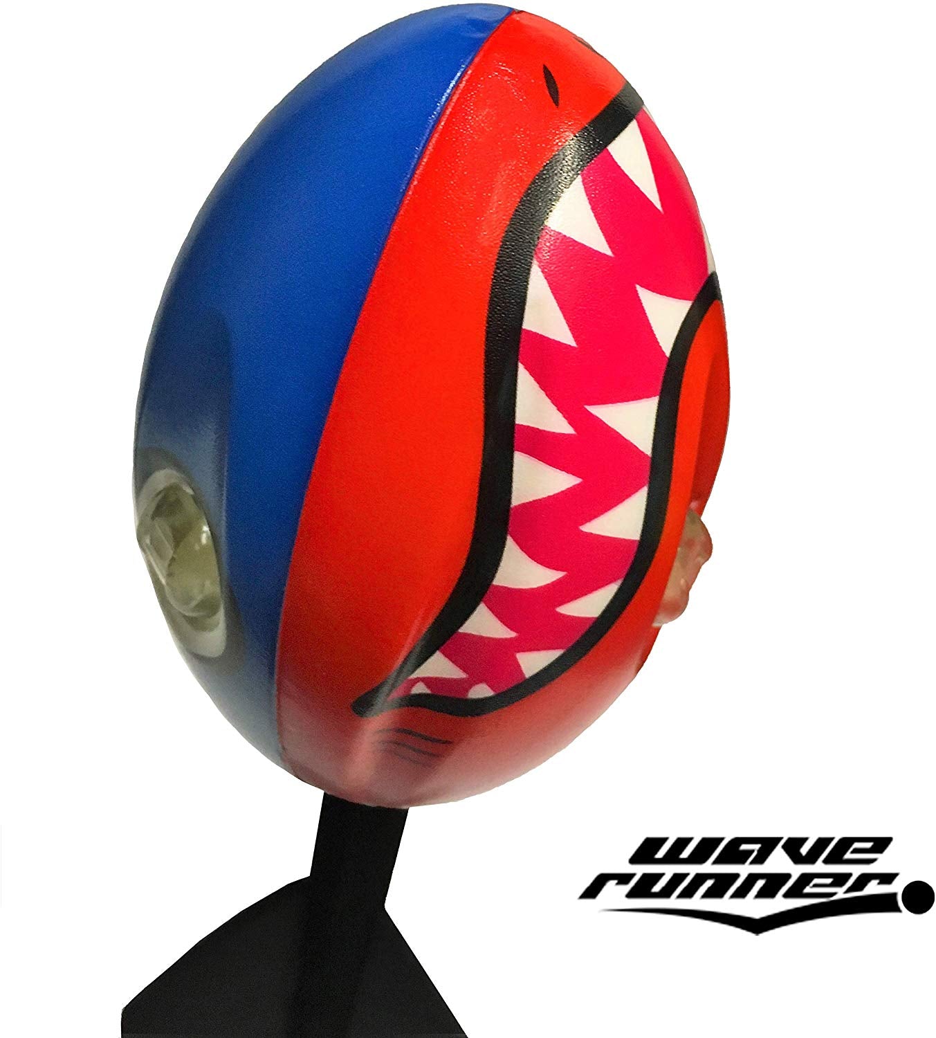 Wave Runner Shark Whistler Football With Tail， Now With Vortex Technology. Great For Playground Backyard Catch and Throw or for Gifts (red) (Blue/Red)