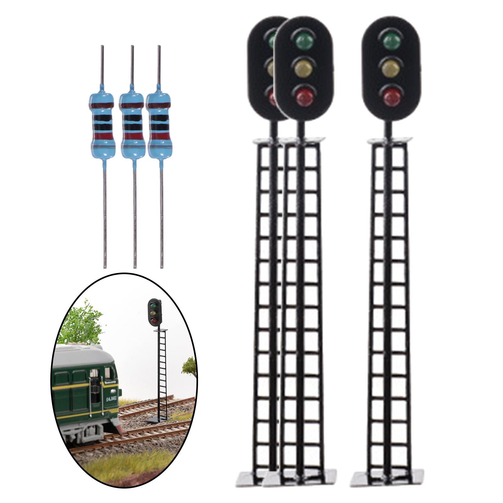 6x ama 1/87 Scale Signal Lamps Lamp Mini Railway Decor Supplies
