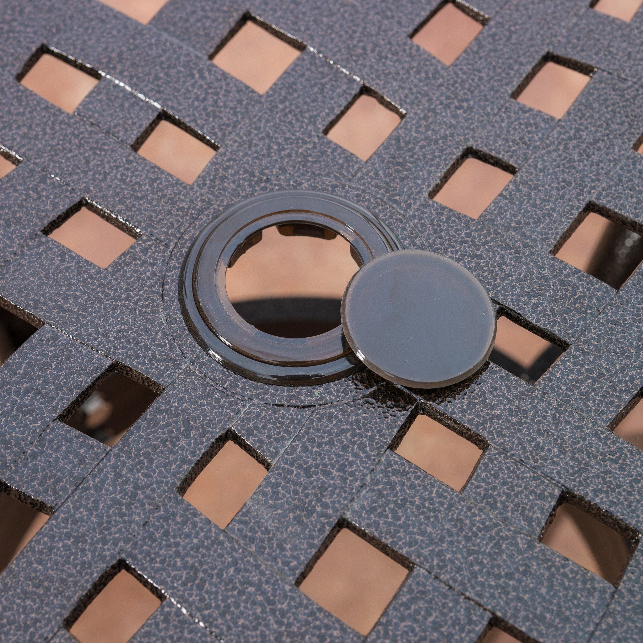 Covington Outdoor 5-Piece Bronze Cast Aluminum Dining Set with Umbrella Hole