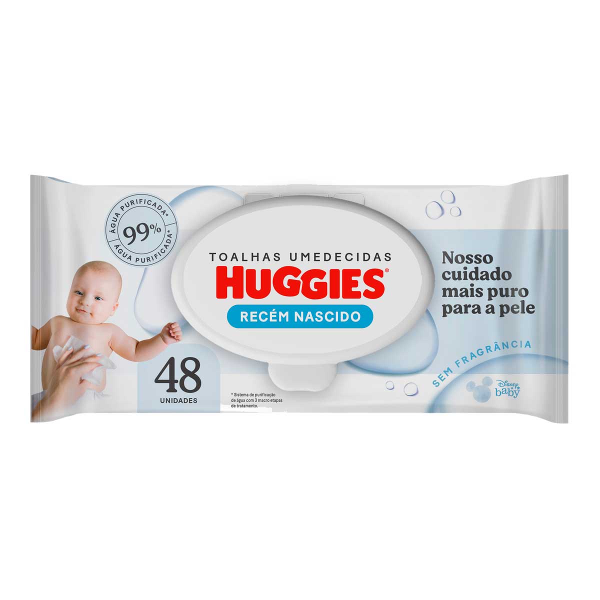 Lencos Umedecidos Huggies Recem Nascido Sem Fragrancia 48 Unidades