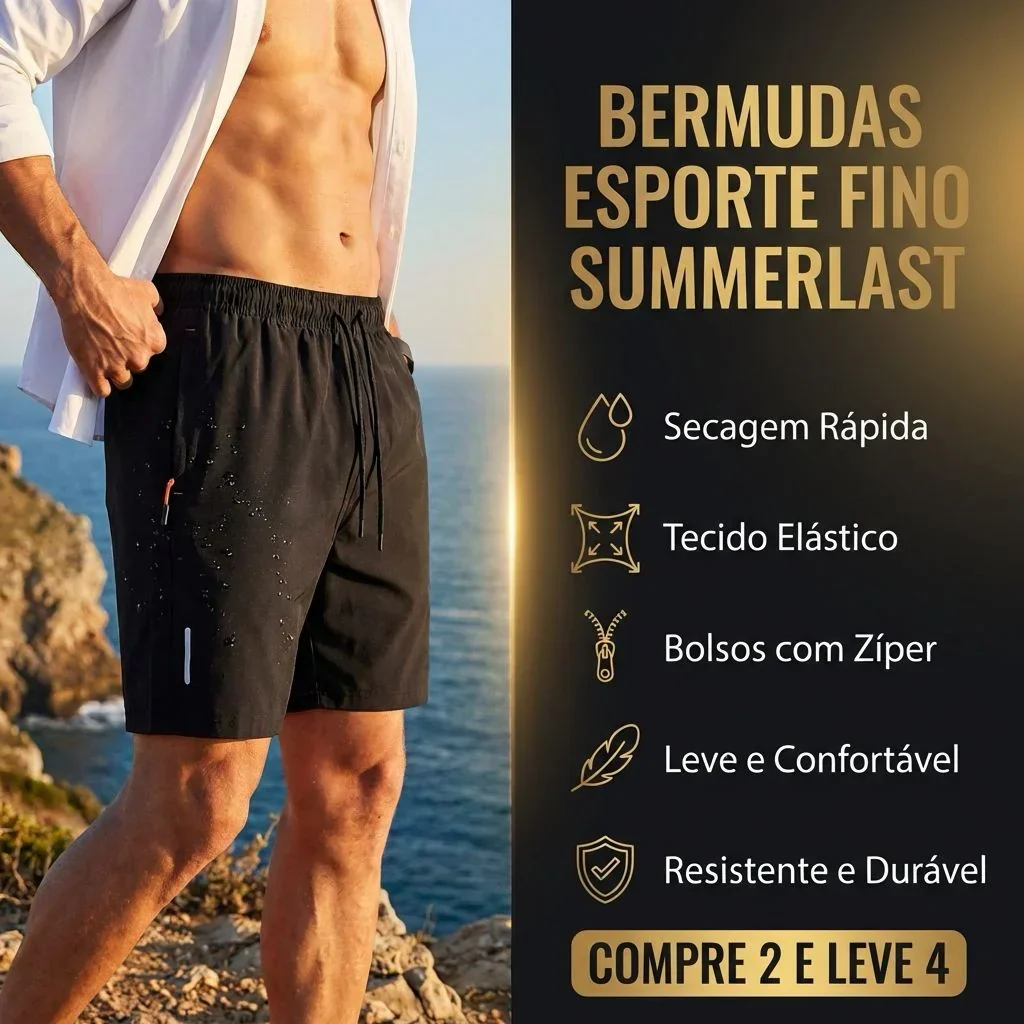 [COMPRE 2 E LEVE 4] Bermudas Esporte Fino Summerlast em Seda Gelo
