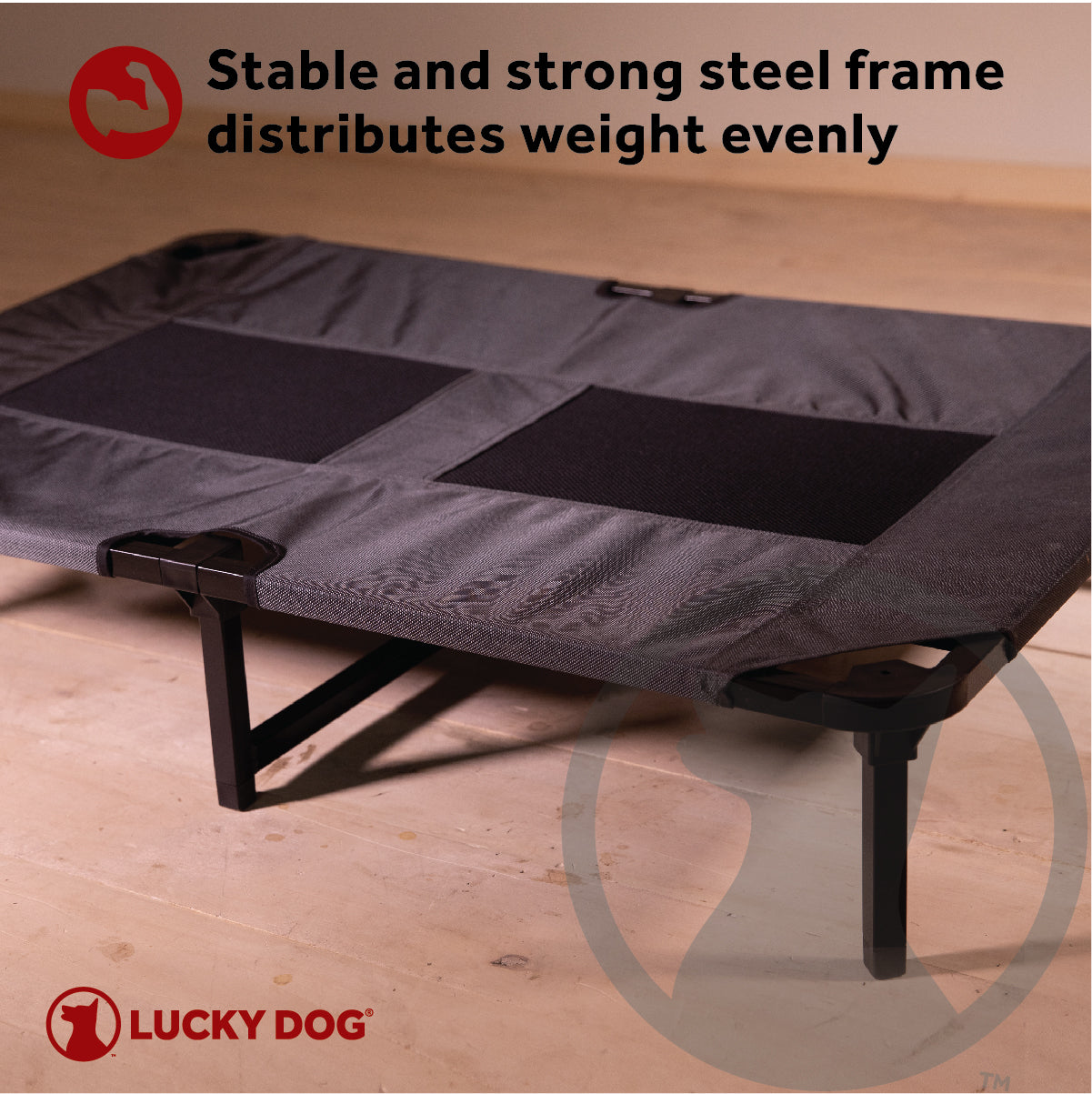 Lucky Dog 30'' Elevated Pet Bed Comfort Cot - Gray