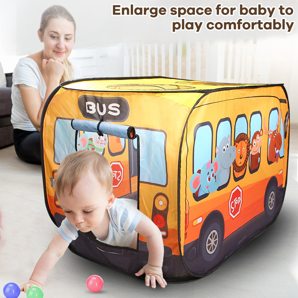 Animal Bus Tent for Kids, GIUGT Kids Pop Up Play Tent Animal Bus Magical Playhouse Folding Indoor Outdoor Creativity Learning Toy Perfect Pretend Play Gift For Children Toddlers Boys Girls