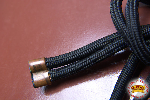 99BH Western Horse Halter 5/16 Inch Braided Poly Rope Lead Black Hilason
