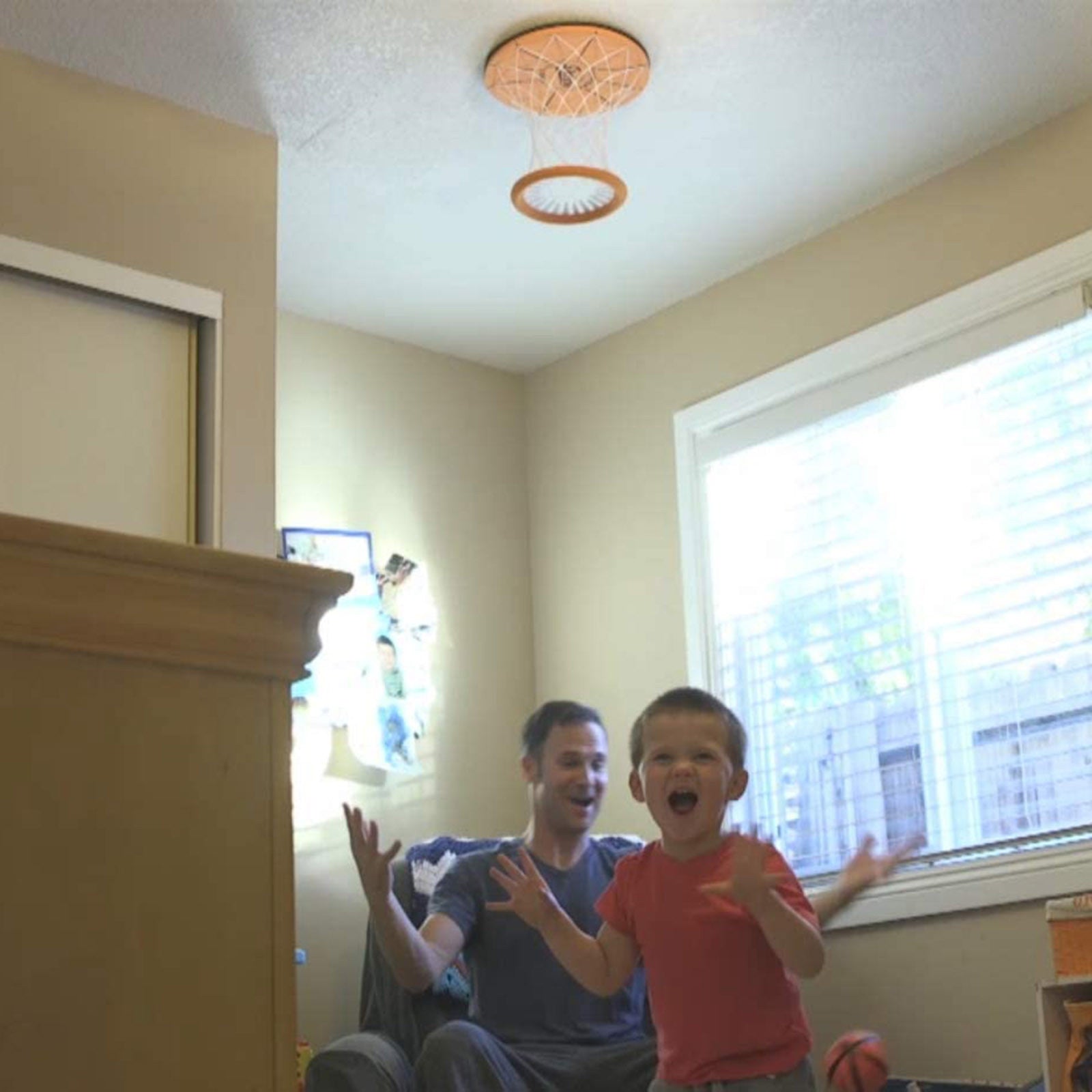 Poatren Ceiling Sport Indoor Mini Basketball Hoop for Kids Toy Game Shooting Toy Bedroom