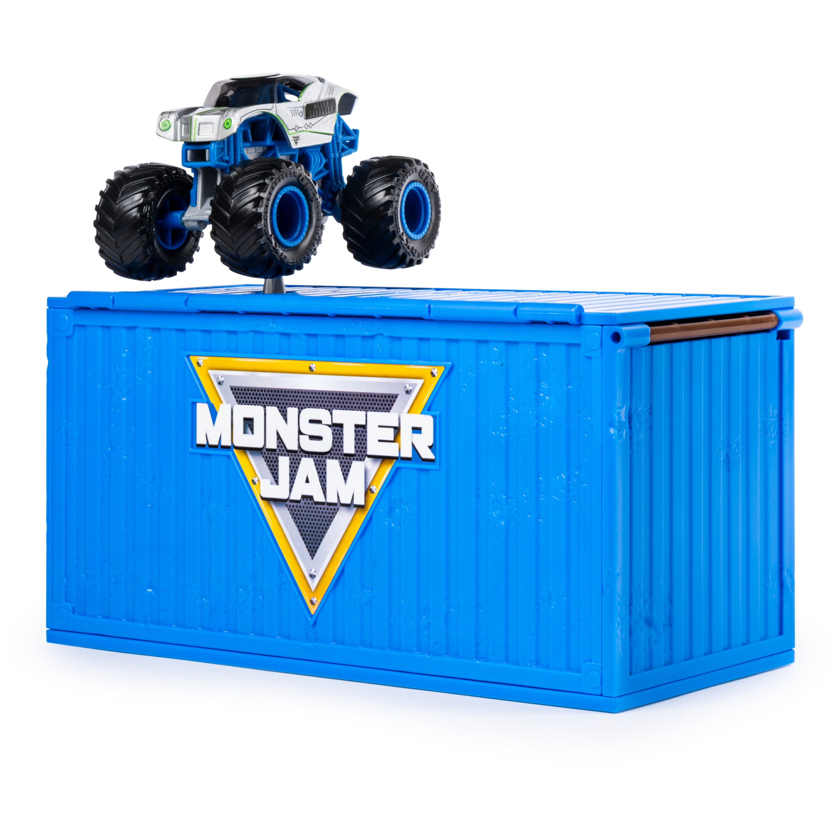 Monster Jam， Ship It and Flip It Transforming Playset with Exclusive 1:64 Scale Die-Cast Monster Jam Truck