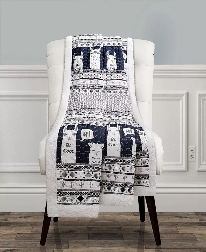 Lush Dandeacutecor Llama Stripe Sherpa Throw