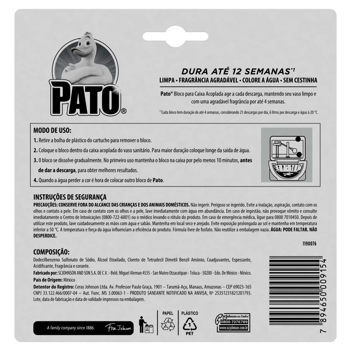 Desodorizador Sanitario Pato Caixa Acoplada Pinho 40g Leve 3 Pague 2