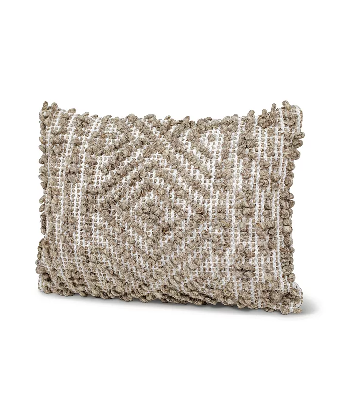 Anaya Home Mocha Patterned Down Lumbar Pillow