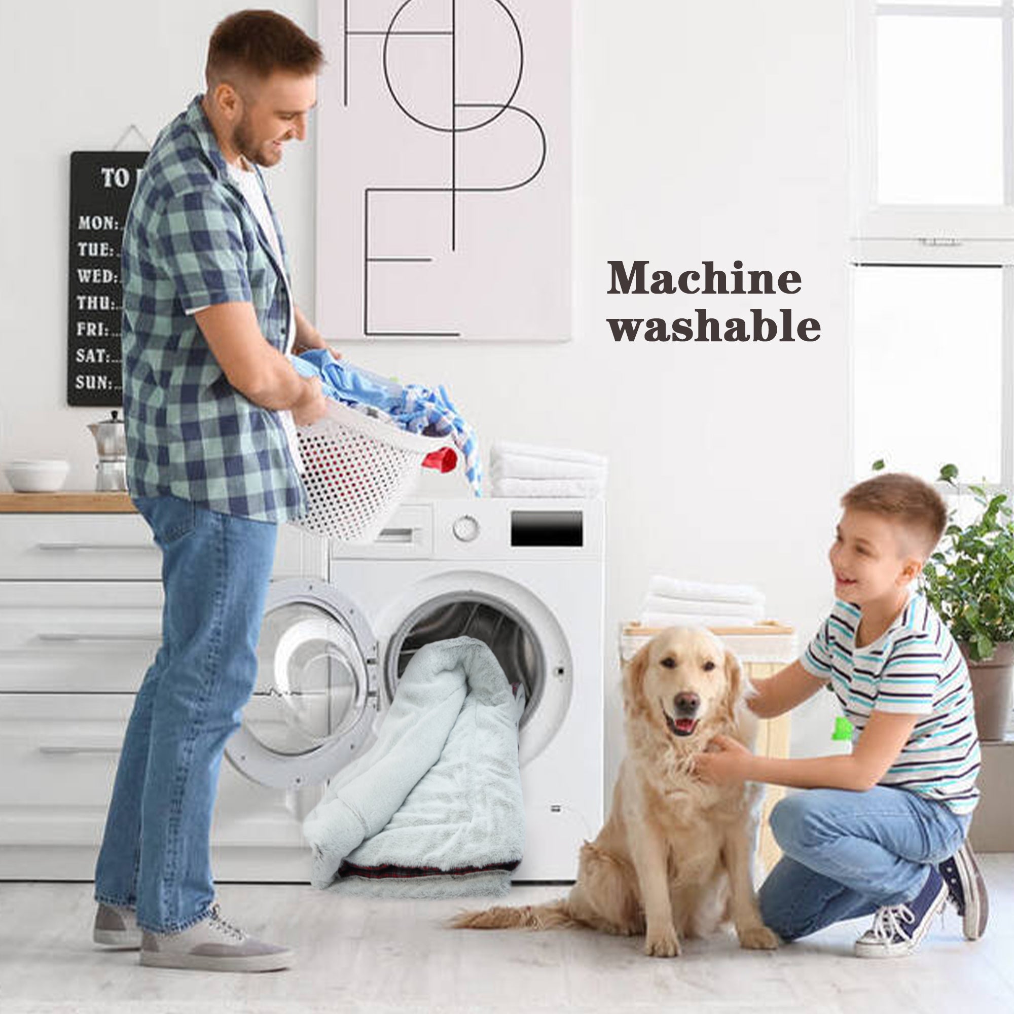 PUMYPOREITY Dog Bed Mat， Dog Crate Pad， Dog beds for Large Dogs Cats， Plush Pet Beds， Dog Kennel Pad， Super Soft， Washable