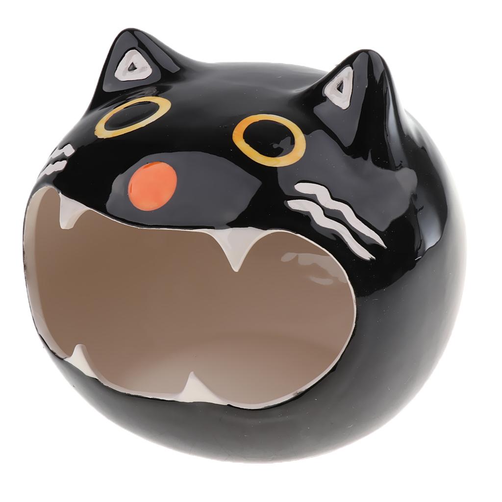 Adorable Cartoon Shape Hamster/Small Animal Hideout Hamster House Critter Bath Black