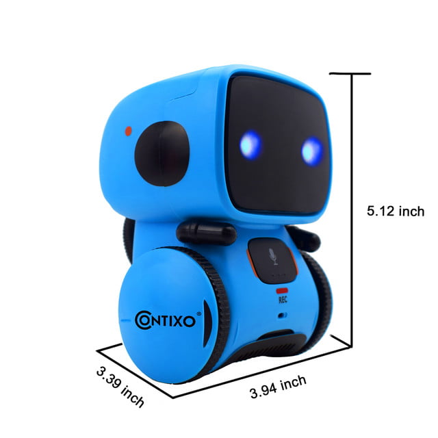 Contixo Kids Smart Robot Toy Mini Robot Talking Singing Dancing Interactive Voice Control Touch Sensor Speech Recognition Infant Toddler Children Robotics - R1 Blue