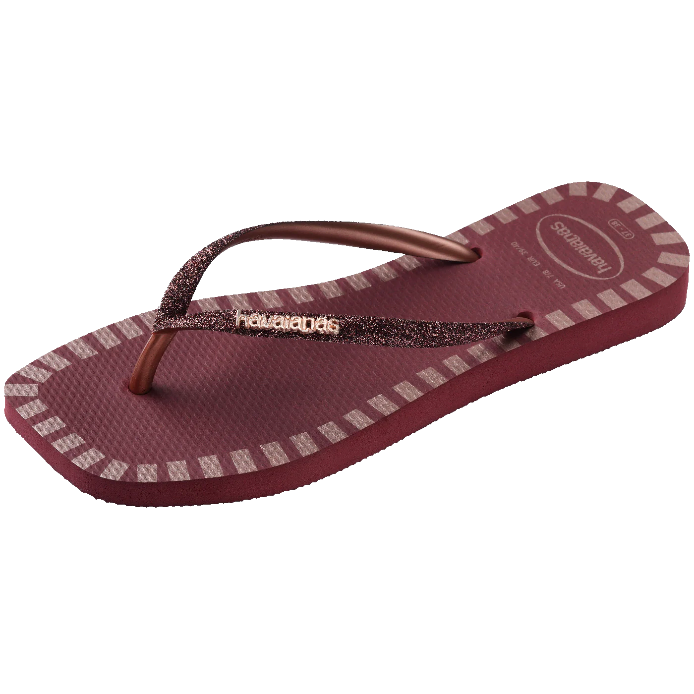 Chinelo Havaianas Slim Square Glitter Contour