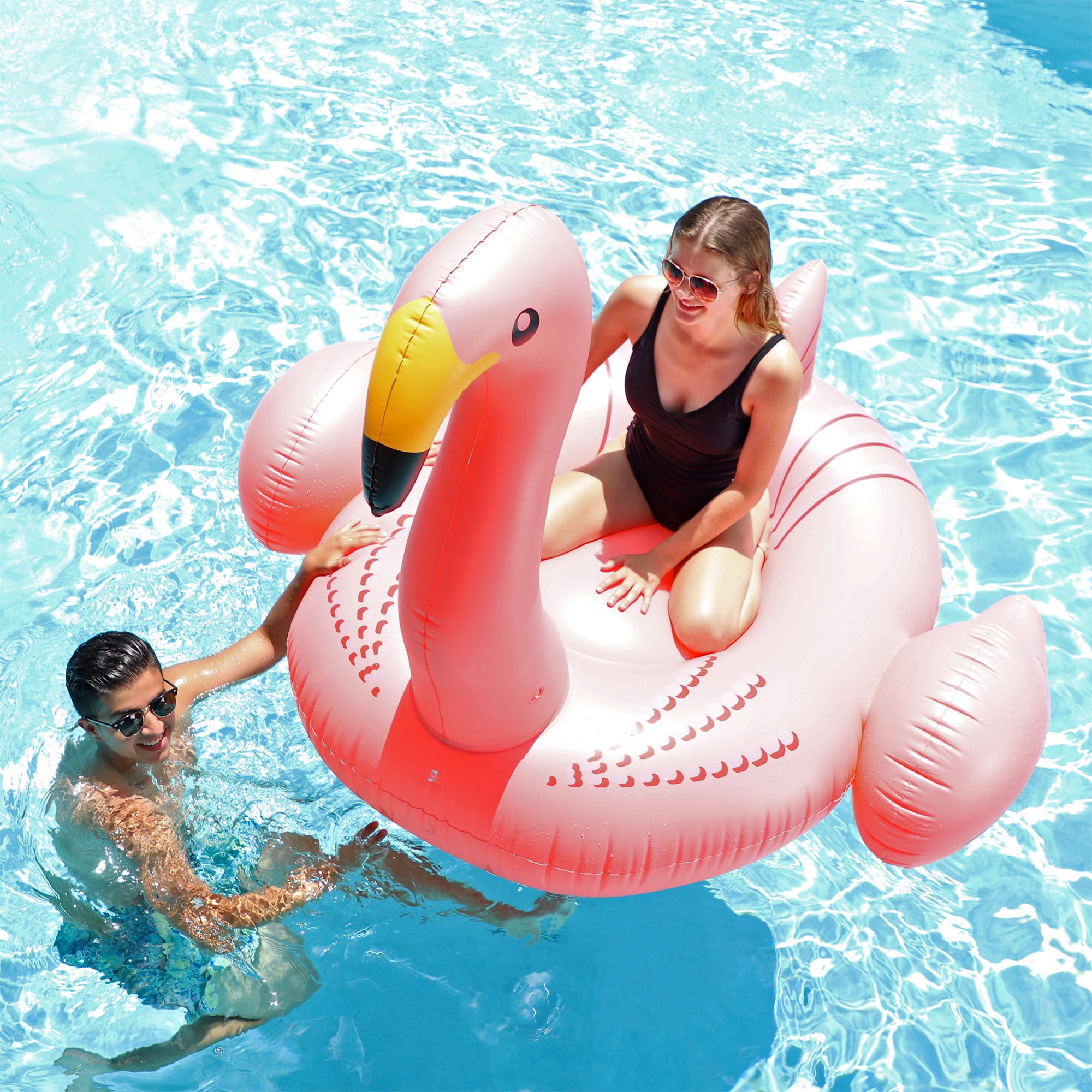 Swimline 90627 78 in. Giant Flamingo Ride, Pink