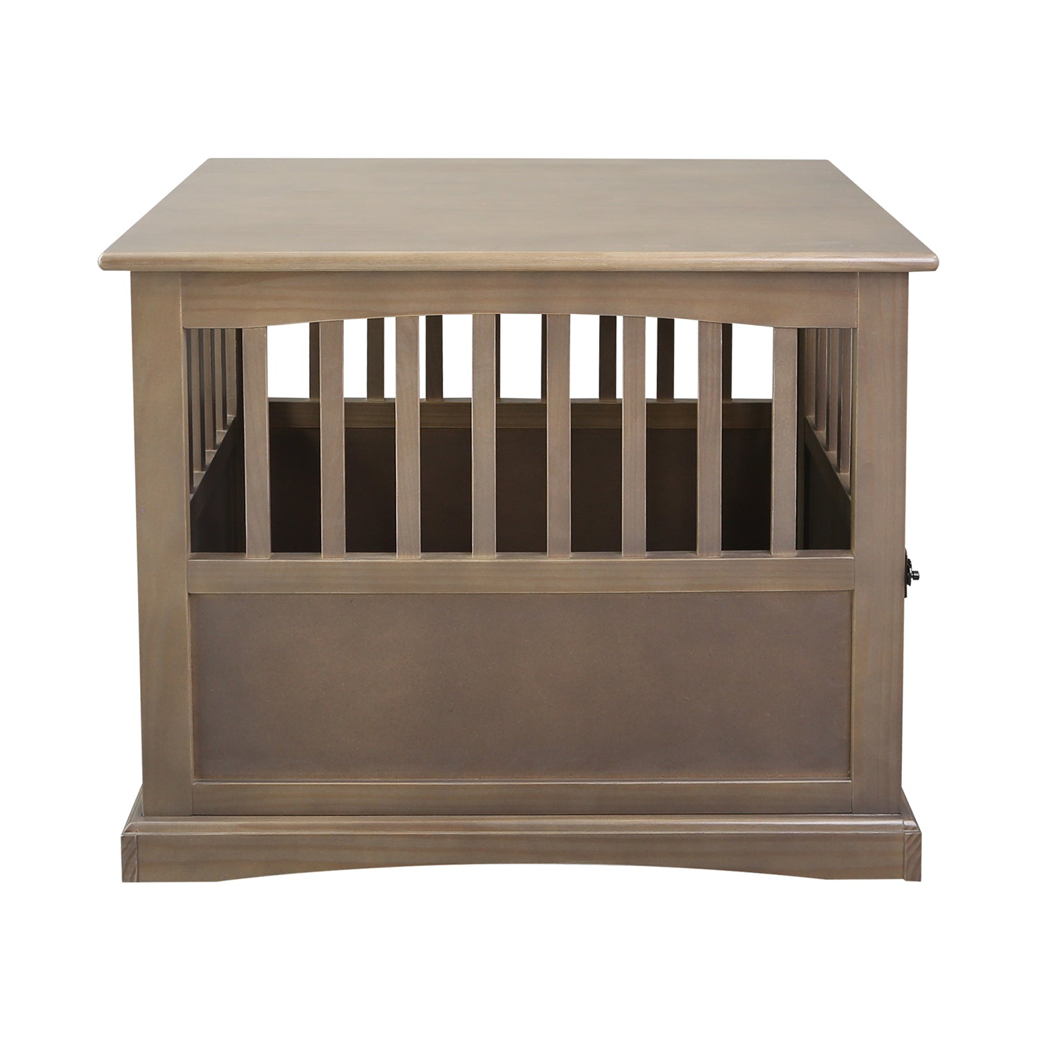 Casual Home Wooden Pet Crate Dog House， Medium， Taupe Gray