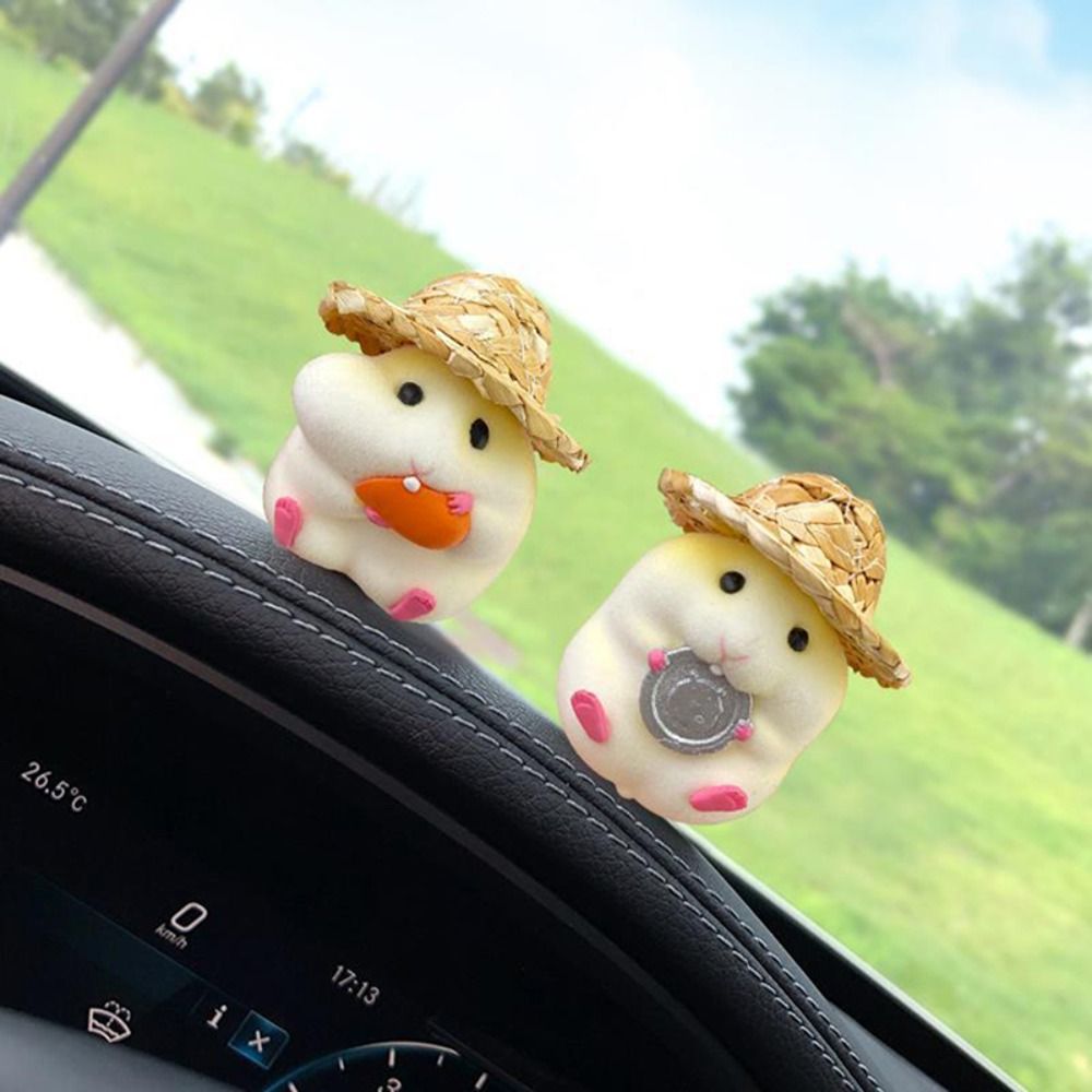 1pc Cute Statues Stealing Hamster Vehicle Interior Decor Car Accessories Auto Decorative Supplies Figurine Toy Auto Dashboard Model Hamster Action Figure Hamster Model Toy Car Oranments YELLOW EGUSI