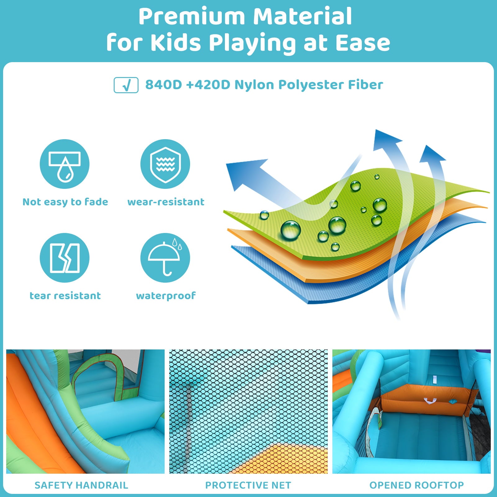 HEMBOR Kids Inflatable Bouncer Water Park Bounce House with Blower