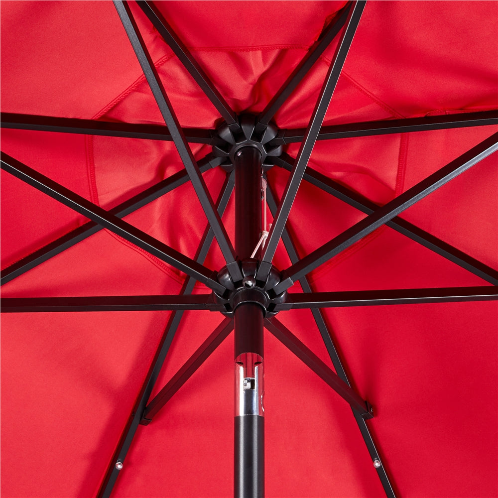 Easyfashion 9ft Red Octagon Market and Table Patio Umbrella