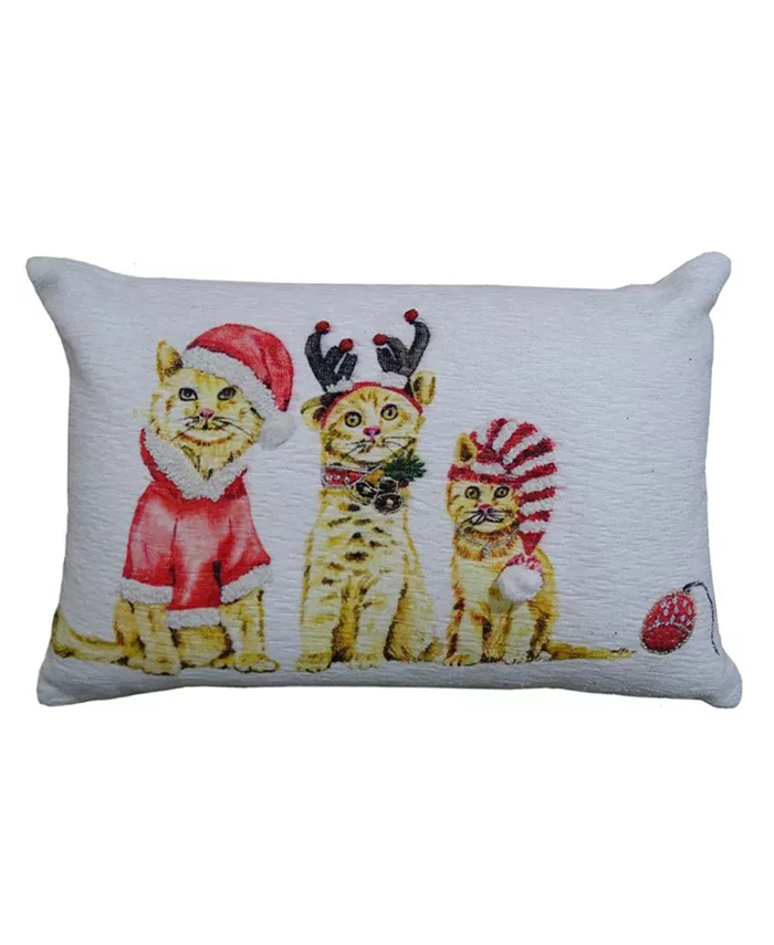 Vibhsa Chicos Home Christmas Cats Decorative Pillow， 14