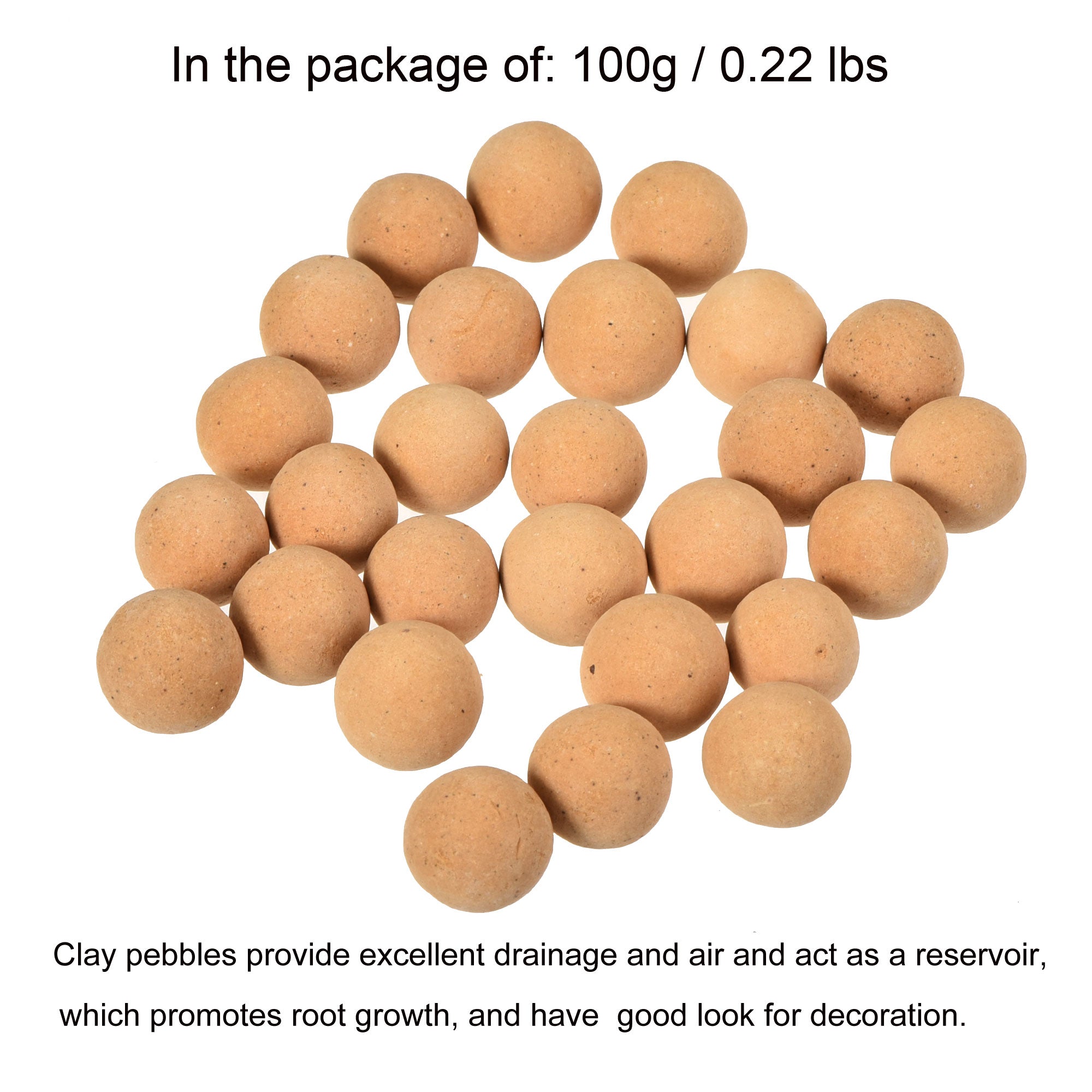Uxcell 9-10mm 0.22 Lbs Clay Pebbles Yellow Gardening Potted Balls for Hydroponic Growing