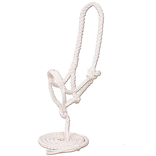 Mustang Flat Plaited Noseband Halter w/ Lead White