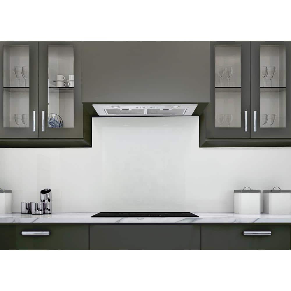Ancona BNL430 28 in Ducted Insert Range Hood in Stainless Steel with LED and Night Light Feature