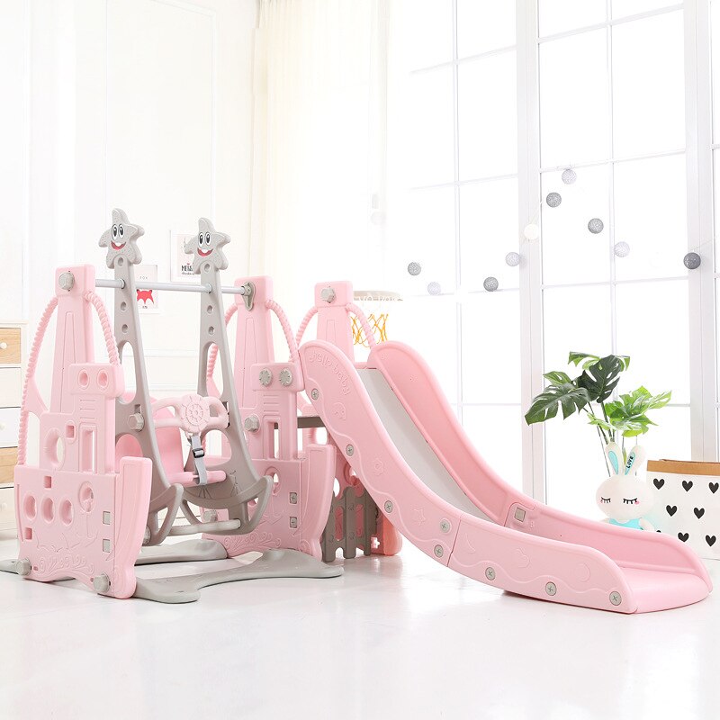 Baby products Birthday Gift Multifunctional Household Baby Slide Swing and  Frame Combination Children Indoor Slide With Music