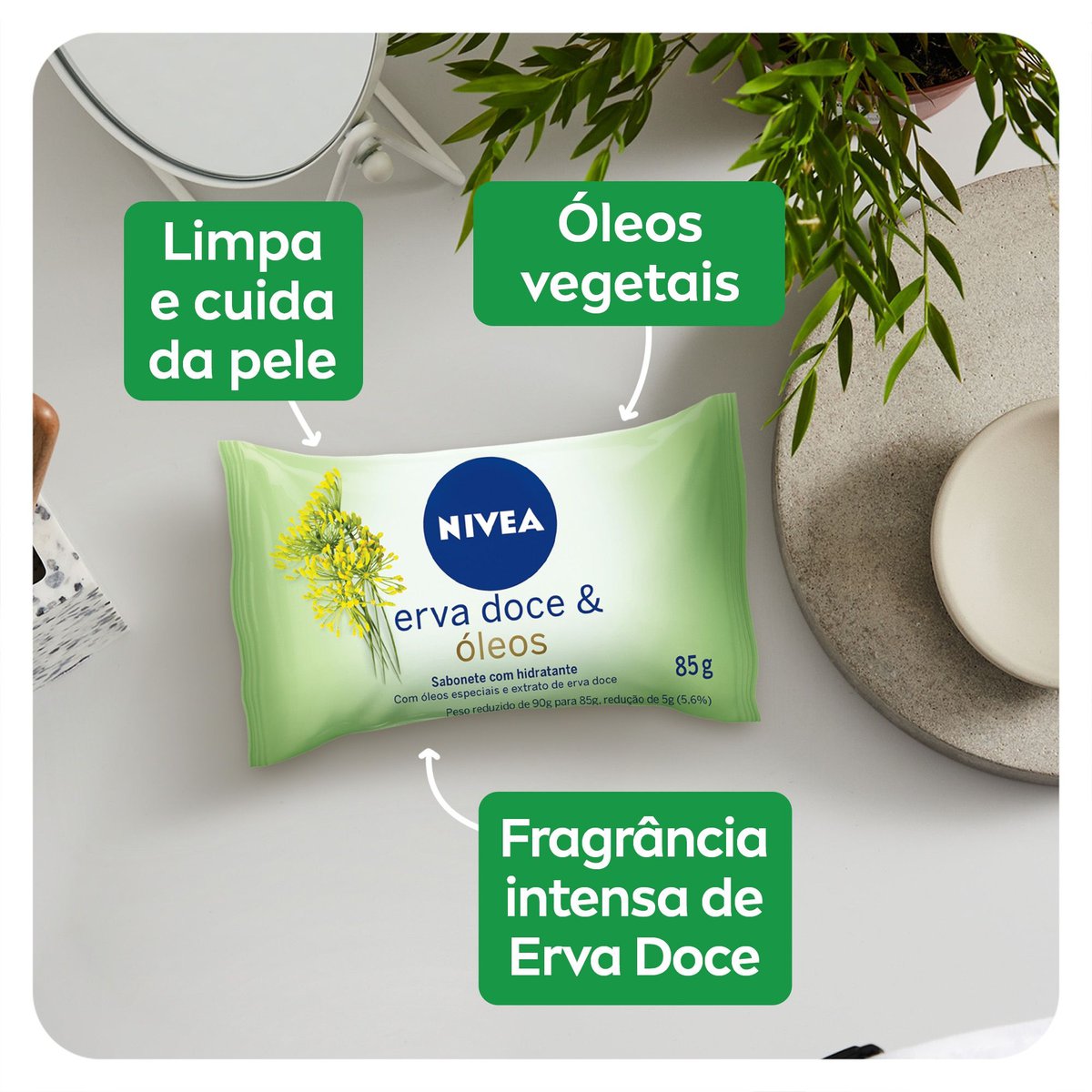 Sabonete em Barra Erva Doce & Oleos NIVEA 85g