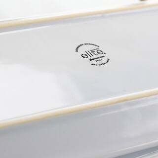 GIBSON elite Gracious Dining 3-Compartment Plate Set with Gold Metal Stand 985112161M