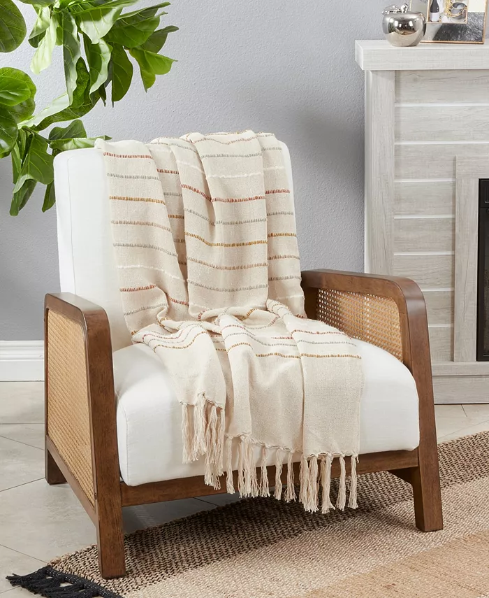 Saro Lifestyle Muted Striped Throw， 50