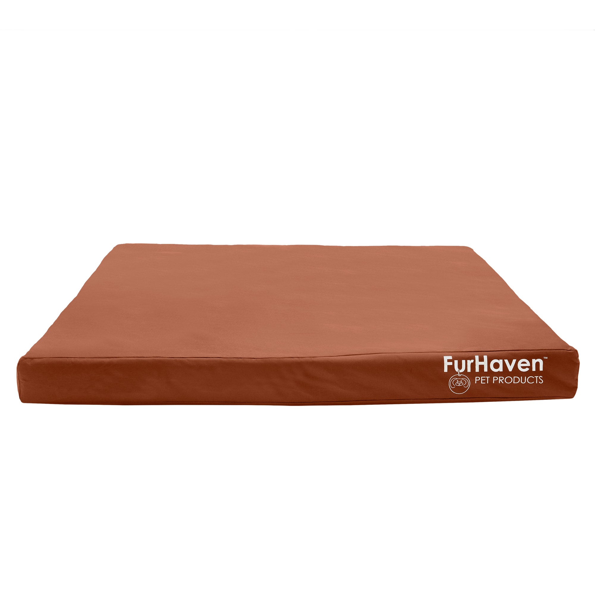 FurHaven | Deluxe Convolute Orthopedic Oxford Indoor/Outdoor Water-Resistant Pet Bed for Dogs and Cats， Chestnut， Jumbo