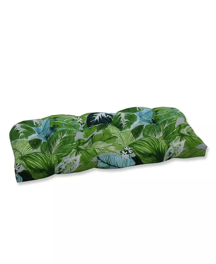 Pillow Perfect Lush Leaf Jungle Wicker Loveseat Cushion