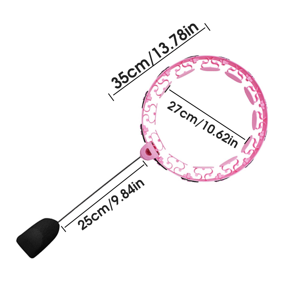 HQZY Smart Weighted Fit Hoop for Adults Weight Loss，Detachable Knots 2 in 1 Adomen Fitness Massage for Adults and Beginners，Pink