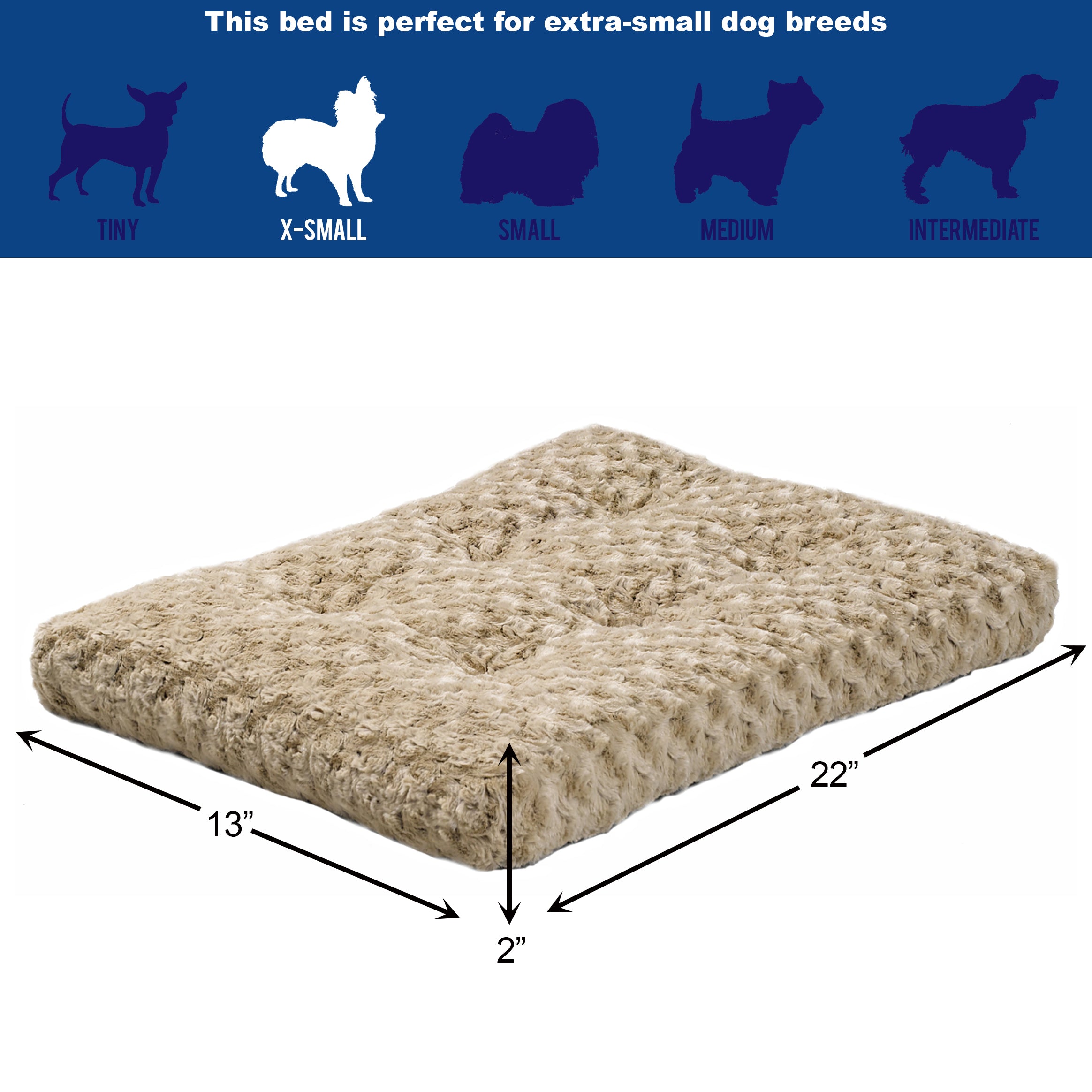 MidWest QuietTime Dog Bed and Crate Mat， Deluxe Ombre Swirl， 22